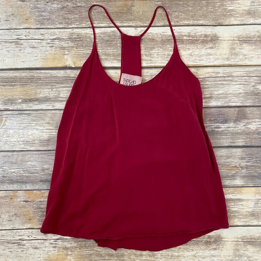 Thread & Supply Maroon Racerback Swing Tank